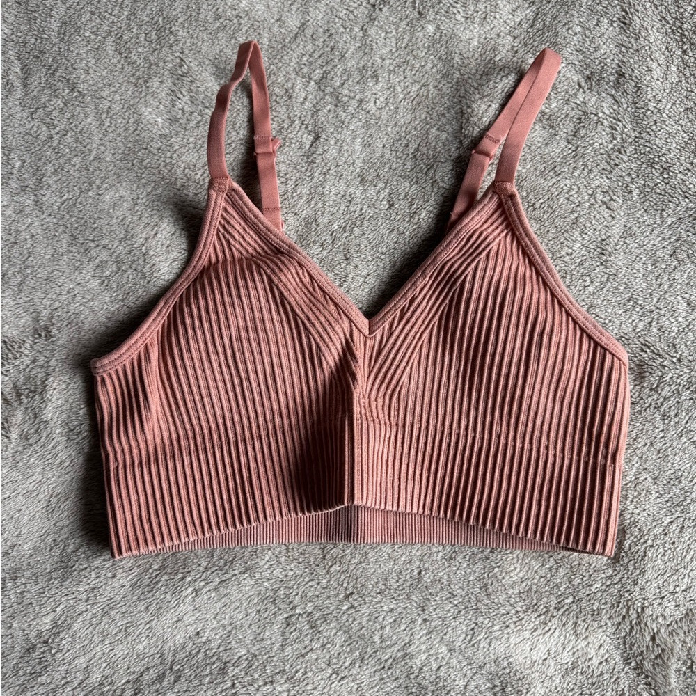 Aerie Ribbed Pink Bralette